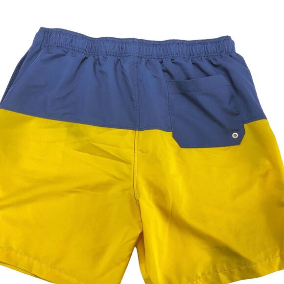 Speedo Swim Trunks Shorts Mens 2XL Blue Yellow Colorblock Elastic Waist Swimwear - Picture 9 of 16